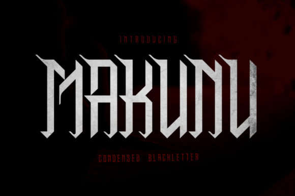 Makunu Typeface: Bold Blackletter for Editorial Design